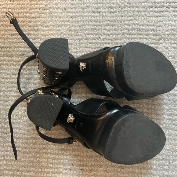 Versace platform sandals with gold Studs on heels - Picture 5 of 6